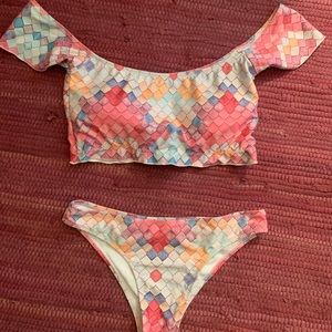Mermaid off the shoulder bikini